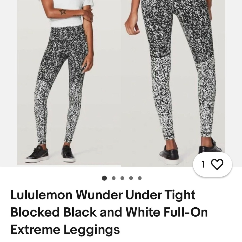 Lululemon Wunder Under Tight Blocked Full On dots 
Size 8